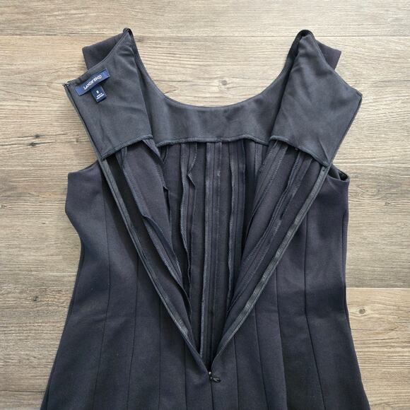 Lands' End Women's Ponte Sleeveless Seamed Panel Fit & Flare Dress Black Size 8 - Picture 6 of 11